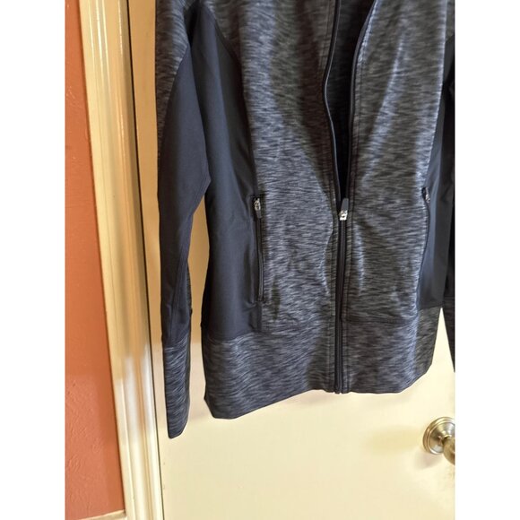 Ideology Womens Gray & Black Zip-Up Jacket M Polyester/Spandex Activewear With T - Picture 2 of 6